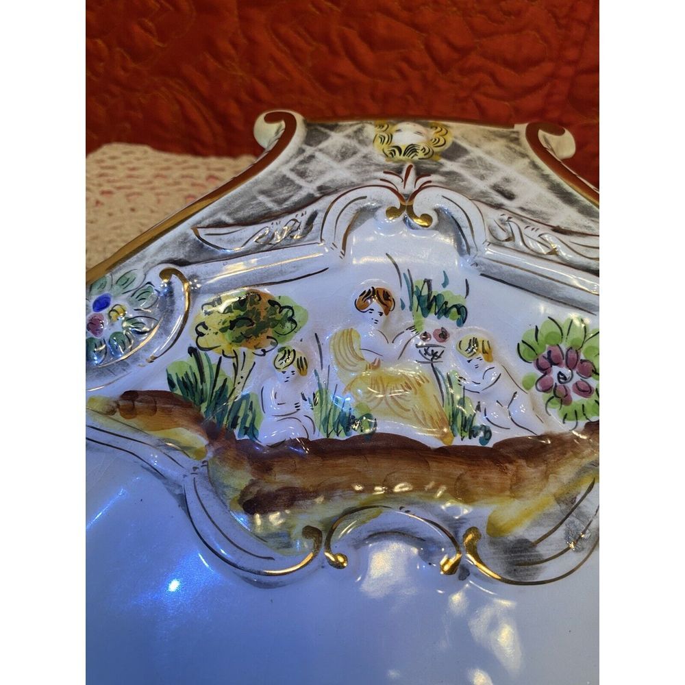 Vintage Oval Serving Platter by Pereiras Valado Portugal Underplate Hand Painted - Picture 5 of 11